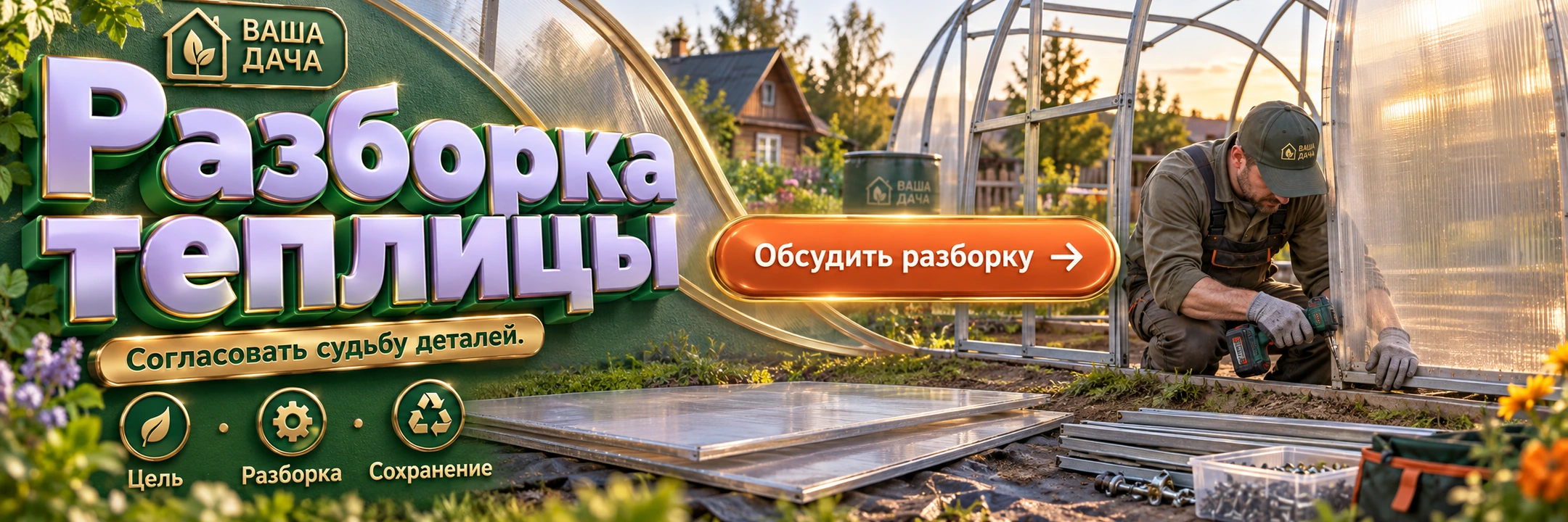 Разборка теплицы