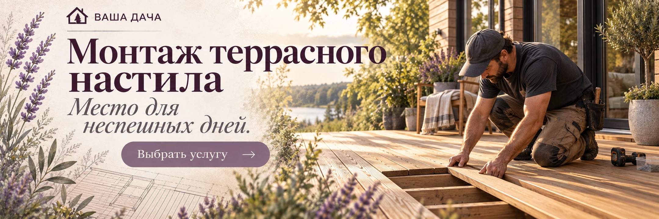 Монтаж террасного настила