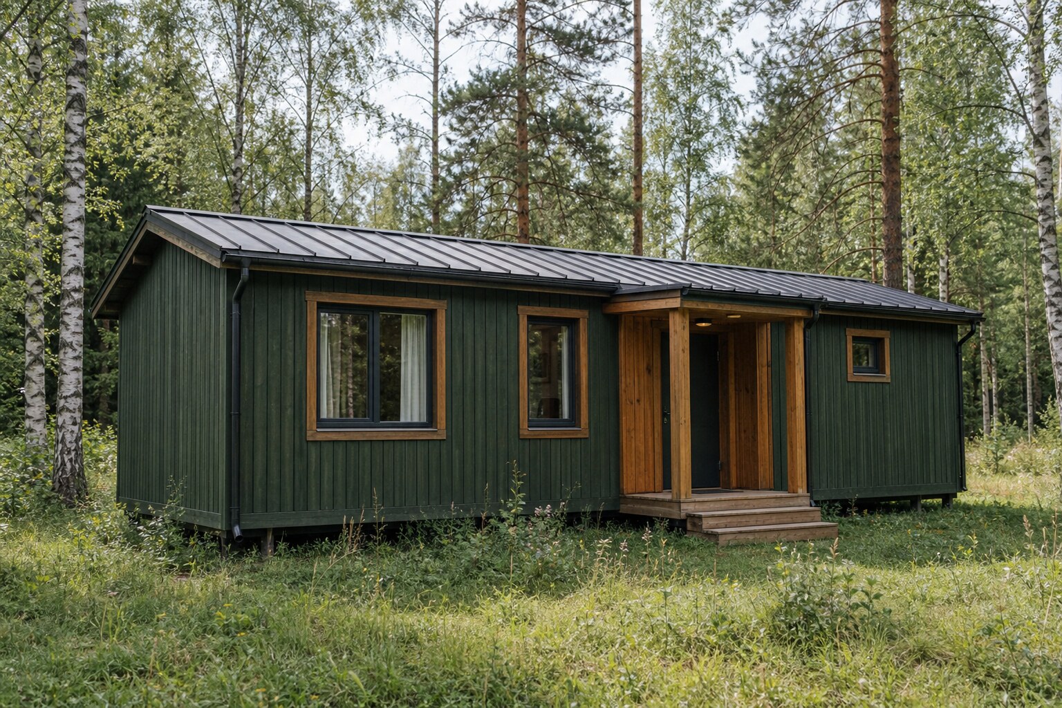 Каркасная бытовка «Лесная смена» 9×3,5 м