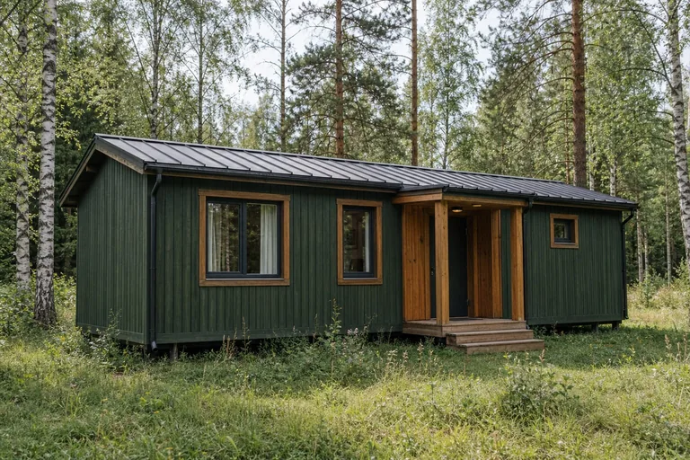 Каркасная бытовка «Лесная смена» 9×3,5 м
