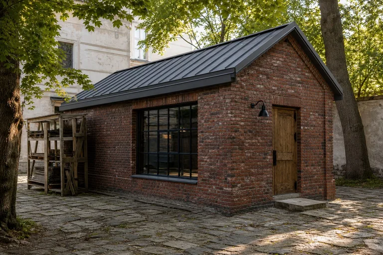 Кирпичная бытовка «Старая мастерская» 6×3,5 м