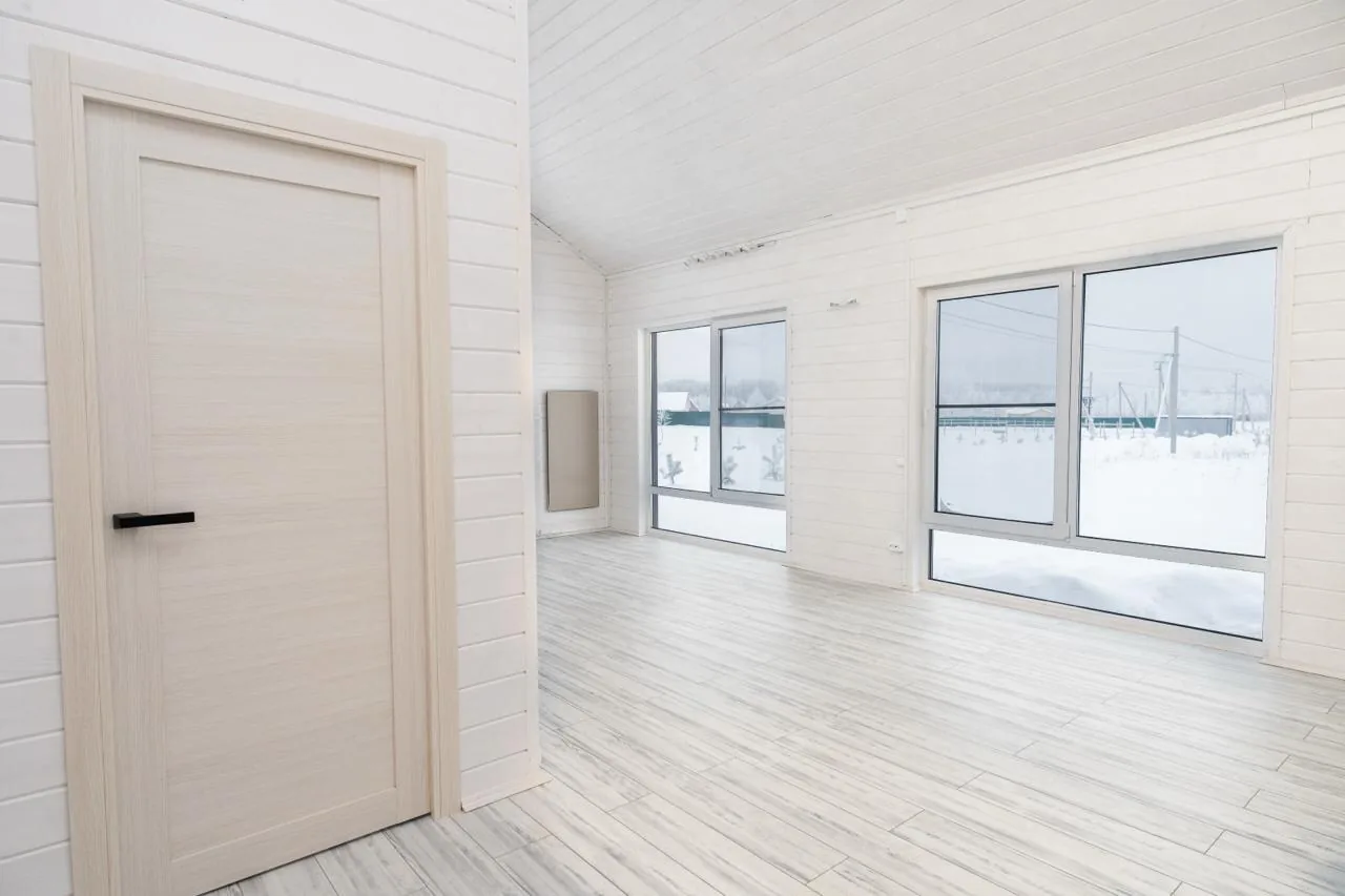 Каркасный дом «ХИТ 95 — Иней» 95 м²: комплектация «Под ключ — можно заезжать»