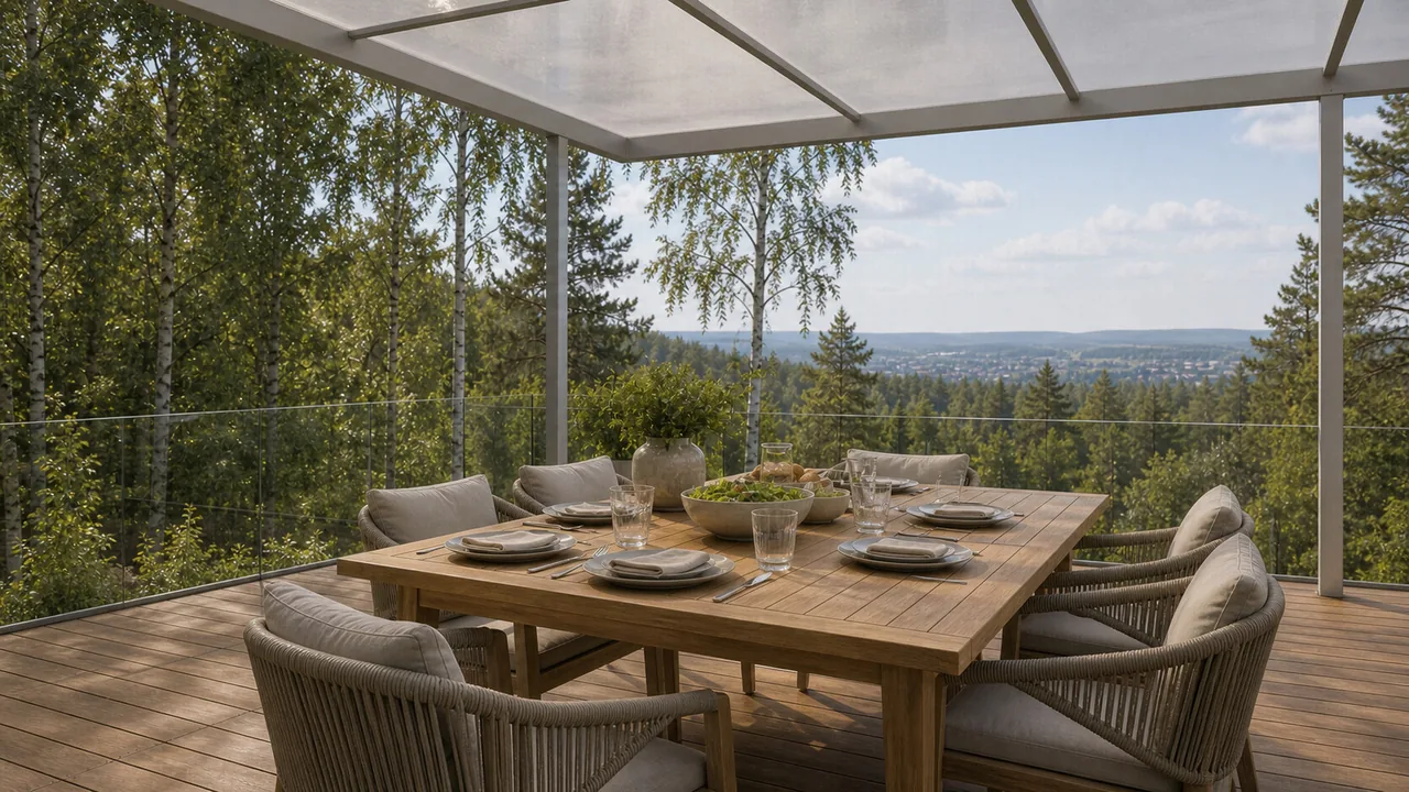 Терраса «Воздушный уступ» 5×4 м — зона отдыха на террасе