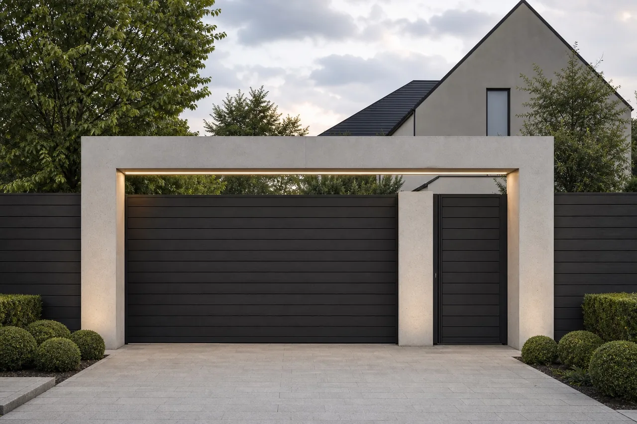 Комбинированный забор «Линия света» — 75 пог. м: комплектация «Участок под ключ»