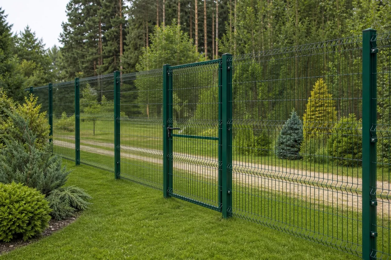 Забор из 3D-панелей «Лёгкий контур» — 100 пог. м — вид со стороны участка