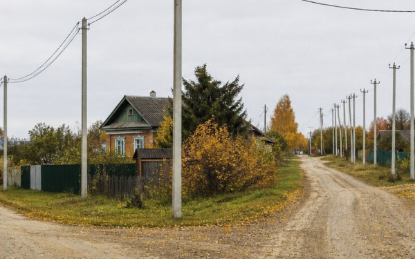 Осень. Домнино. Электрификация.