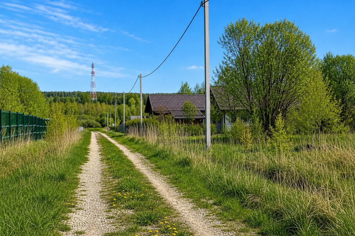 Участок у воды и леса с асфальтовым подъездом - фото #1